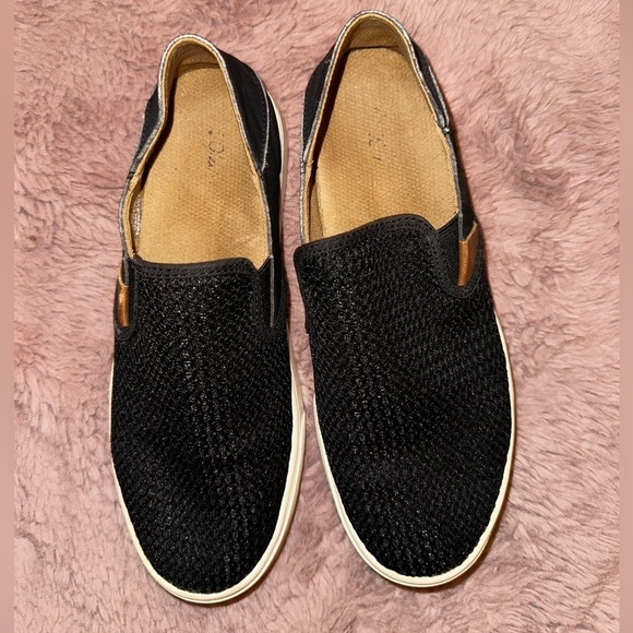 OluKai women’s black pehuea slip on sneaker flats minimalist casual office 7.5 - Picture 6 of 13